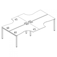 Рабочая станция столы Классика (4х120) опоры UNO A4 Б1 181-2